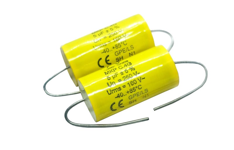 YEGAFE 2pcs 5uF 250V Axial Audio Speaker Crossover stepless Film Capacitor 5% Audio Crossover Tweeter Precise Pairing - Image 1